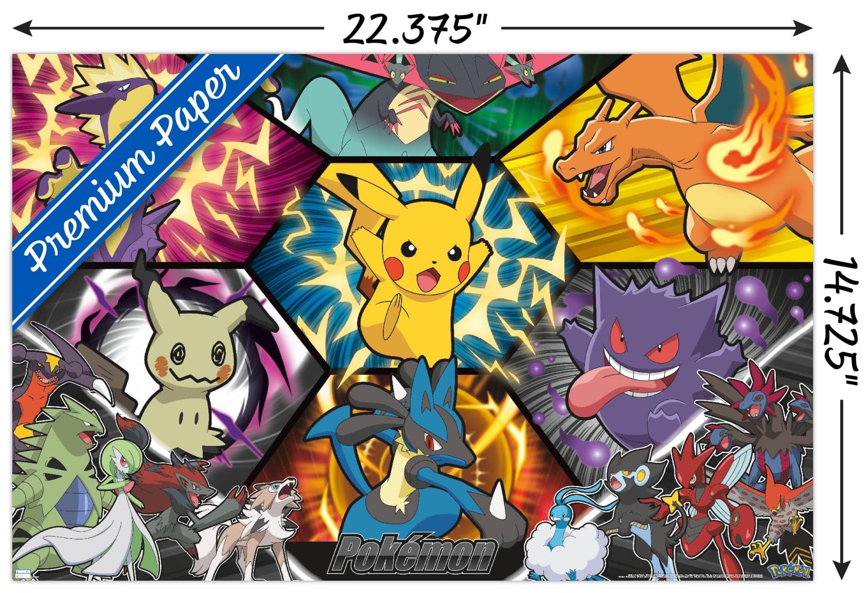 Amazon.com: Pokémon: Battle Art - Group Wall Poster, 22.4L